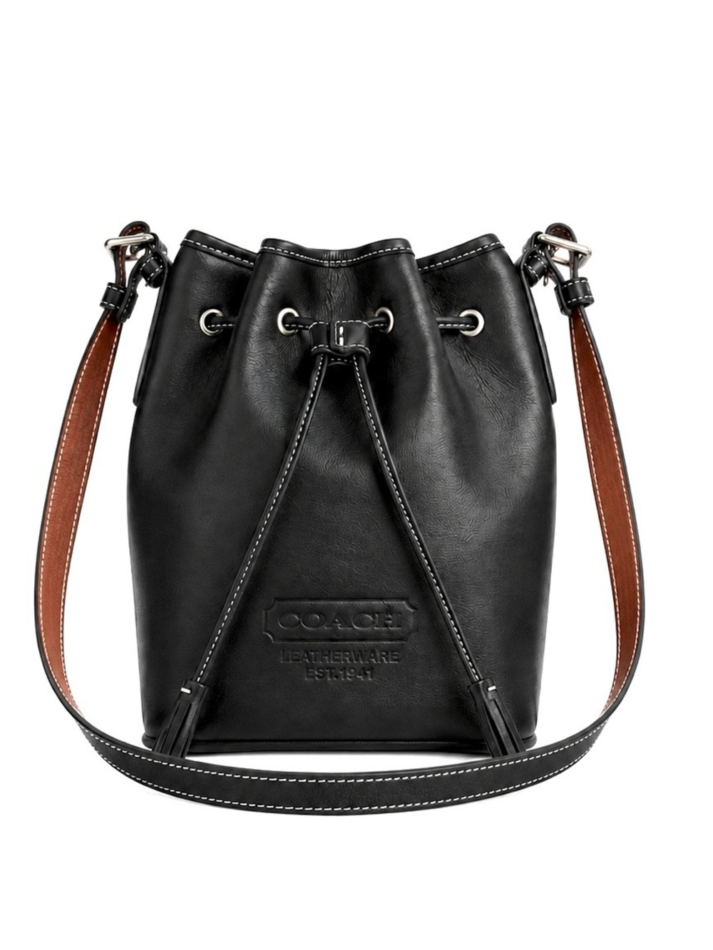 COACH Vintage 1990s Lulus Legacy Black Glovetanned Leather Drawstring Bucket Bag
